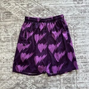 Purple Heart Patterned Shorts